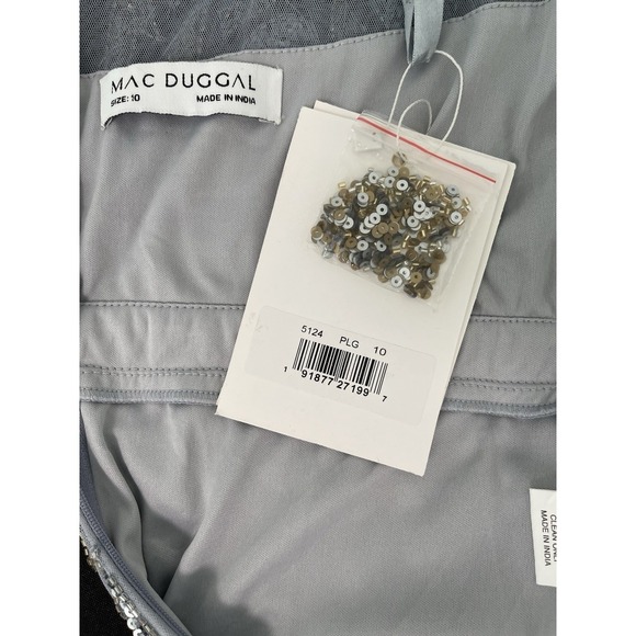 Mac Duggal‎ 5124 Platinum Gold Sequin Beaded Long Sleeve Dress Size 10 $598 - Picture 9 of 9